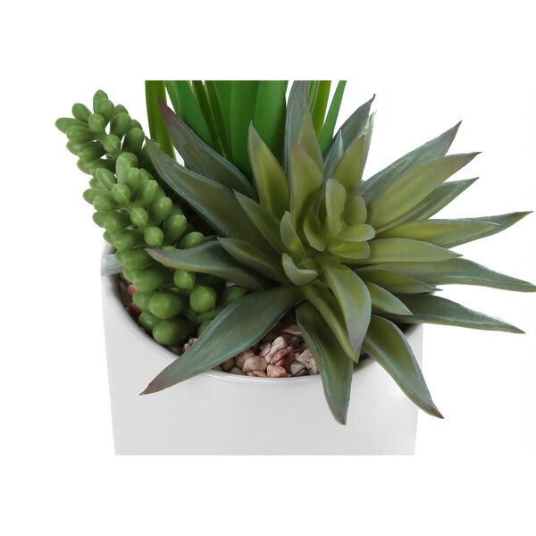 White Green Seven-Inch Succulent Indoor Table Potted Artificial Plant, Set of Two, image 4